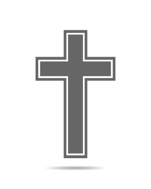 Siyah Christian Cross - vektör çizim.