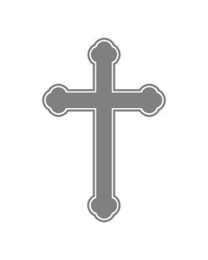 Siyah Christian Cross - vektör çizim.