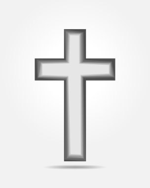 Siyah Christian Cross - vektör çizim.