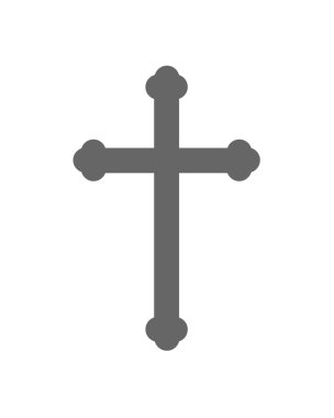 Siyah Christian Cross - vektör çizim.