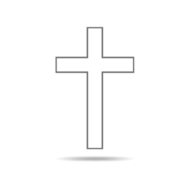 Siyah Christian Cross - vektör çizim.