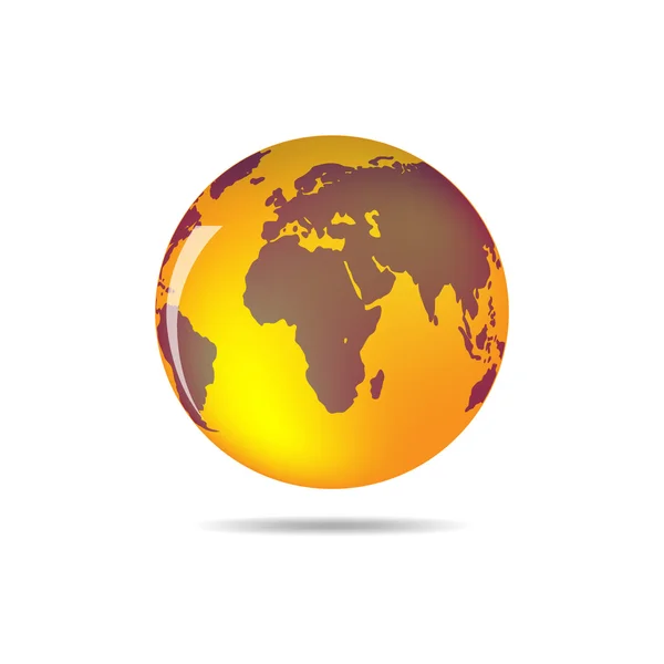 Orange Globe Earth icon - vector illustration. — Stock Vector