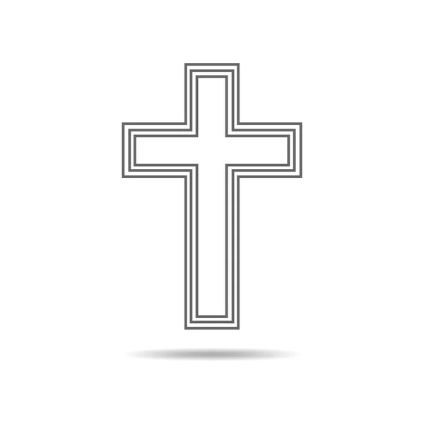 Zwarte Christian Cross - vectorillustratie. — Stockvector