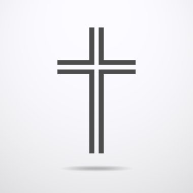 Siyah Christian Cross - vektör çizim.