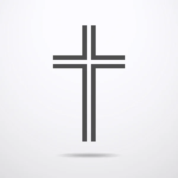 Zwarte Christian Cross - vectorillustratie. — Stockvector