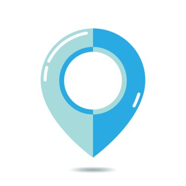 Mavi harita işaretçi - vektör çizim.