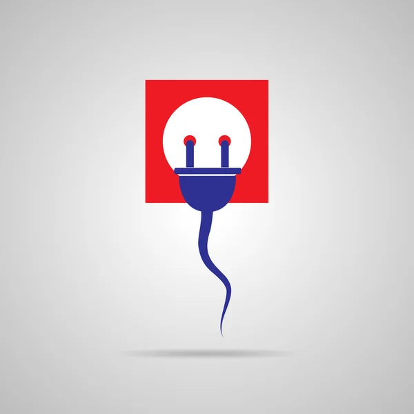 Draad plug en socket - vectorillustratie. — Stockvector