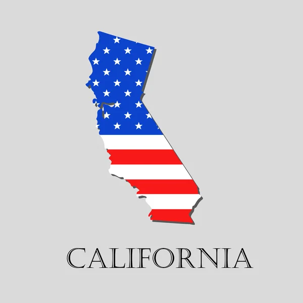 Map State of California in American Flag - vector illustration. — Stock Vector