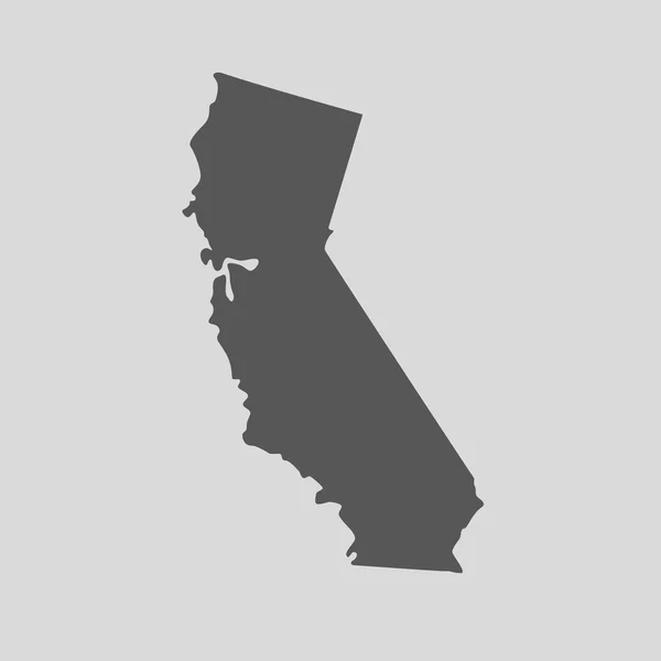 Estado del mapa negro California - ilustración vectorial . — Vector de stock