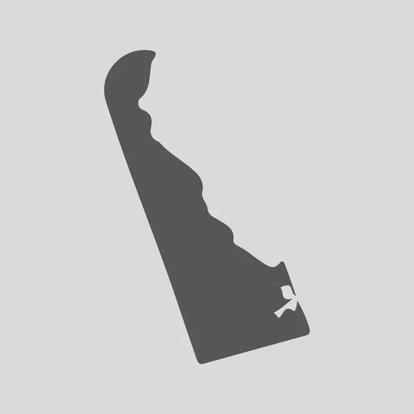 Estado del mapa negro Delaware - ilustración vectorial . — Vector de stock