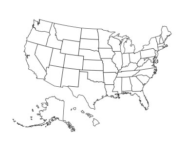 ABD harita - vektör çizim.