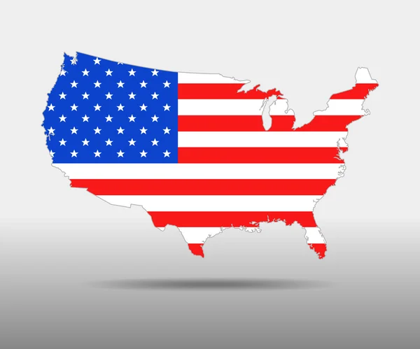 Mapa de la bandera de América - ilustración vectorial . — Archivo Imágenes Vectoriales