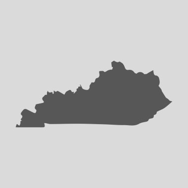 Siyah harita devlet Kentucky - vektör çizim.