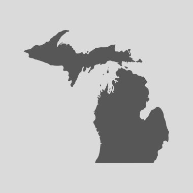 Siyah harita devlet Michigan - vektör çizim.