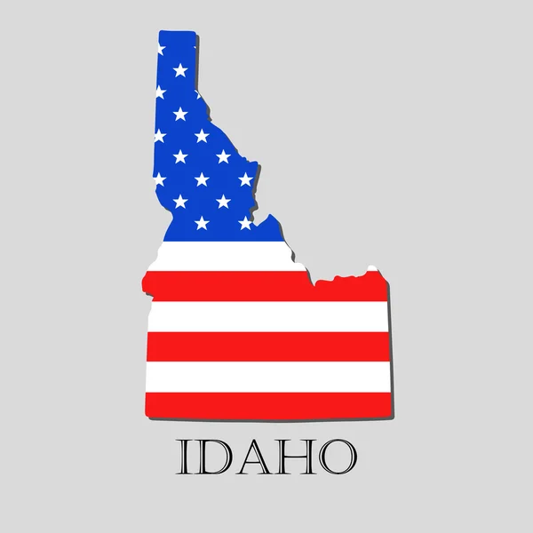 Mapa Estado de Idaho en American Flag - ilustración vectorial . — Vector de stock