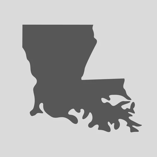 Mapa czarny stan Louisiana - ilustracja wektorowa. — Wektor stockowy