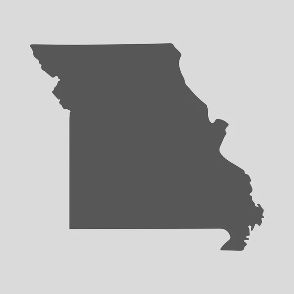 Svart karta staten Missouri - vektor illustration. — Stock vektor
