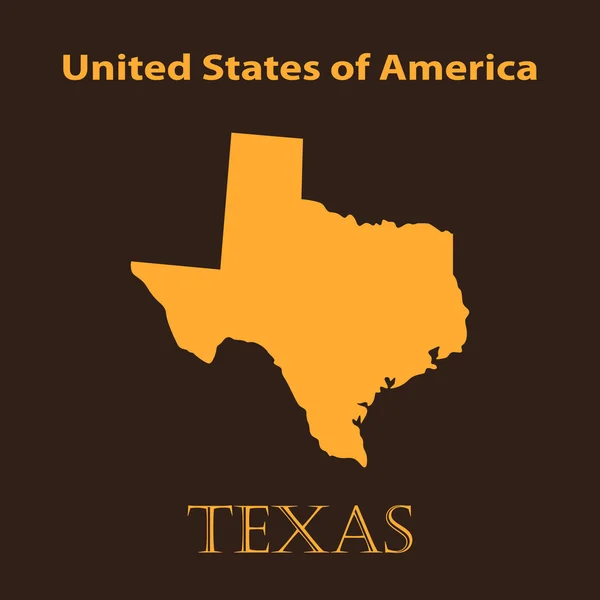 Orange map state texas - Vektorillustration. — Stockvektor