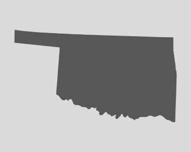 Kara harita durumu Oklahoma - vektör illüstrasyon.