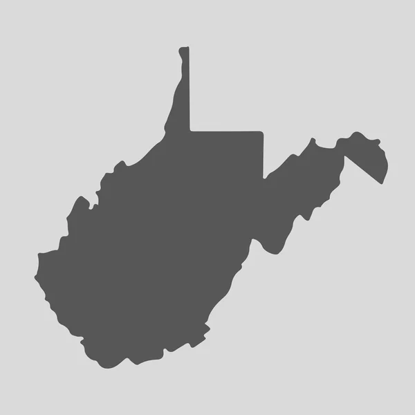 Estado del mapa negro West Virginia - ilustración vectorial . — Vector de stock