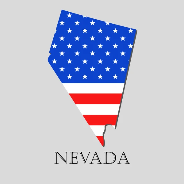 Mapa Estado de Nevada en American Flag - ilustración vectorial . — Vector de stock