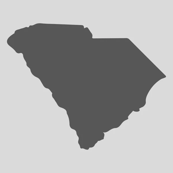 Estado del mapa negro Carolina del Sur - ilustración vectorial . — Vector de stock