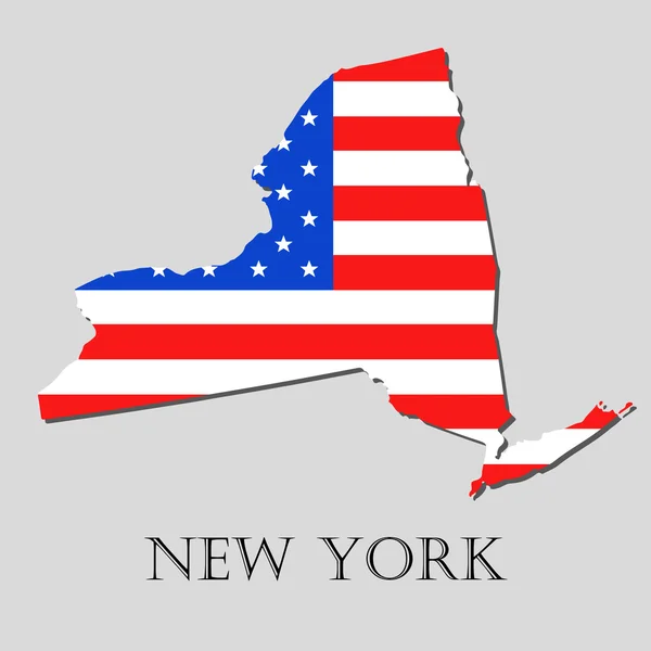 Mapa Estado de Nueva York en American Flag - ilustración vectorial . — Archivo Imágenes Vectoriales