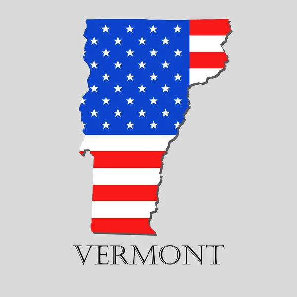 Mappa Stato del Vermont in American Flag - illustrazione vettoriale . — Vettoriale Stock