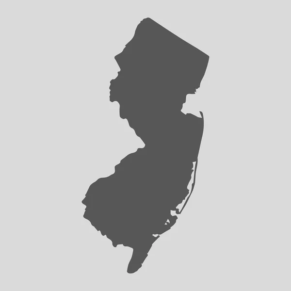Mapa preto estado Nova Jersey - ilustração vetorial . — Vetor de Stock
