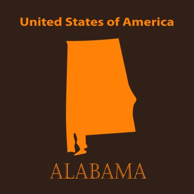 Turuncu Alabama harita - vektör çizim.