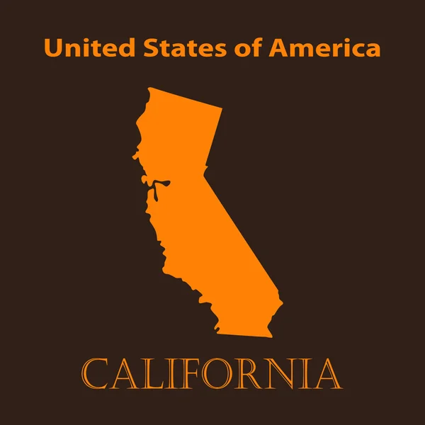 Orange California map - vector illustration. — Stock Vector