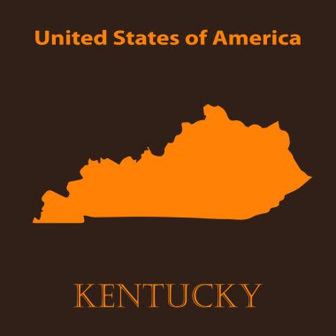 Turuncu Kentucky harita - vektör çizim.