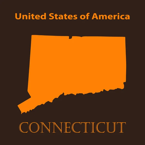 Orange Connecticut karta - vektor illustration. — Stock vektor