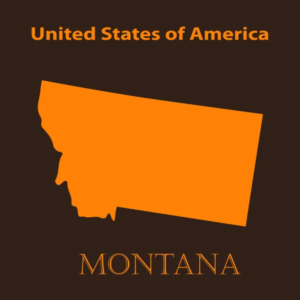 Orange Montana map - vector illustration. — Stock Vector