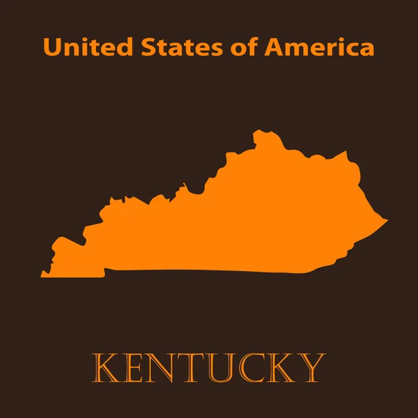 Oranje Kentucky kaart - vectorillustratie. — Stockvector