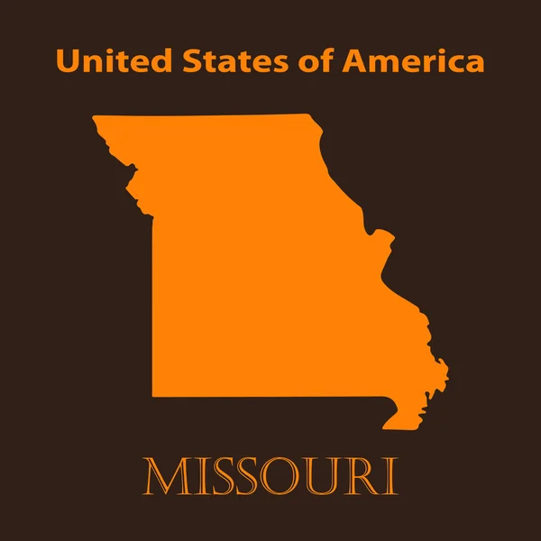 Mapa laranja Missouri - ilustração vetorial . —  Vetores de Stock