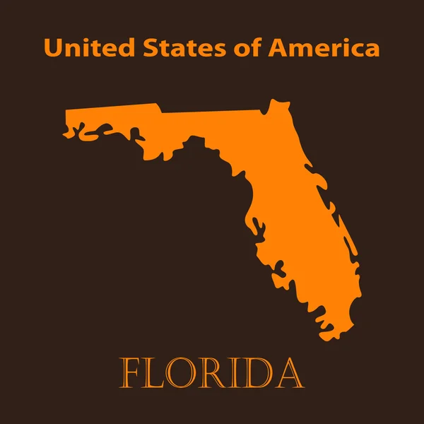 Orange Florida mapa - ilustración vectorial . — Vector de stock