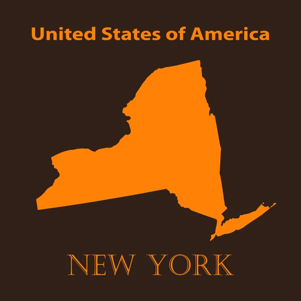 Orange New York map - vector illustration. — Stock Vector