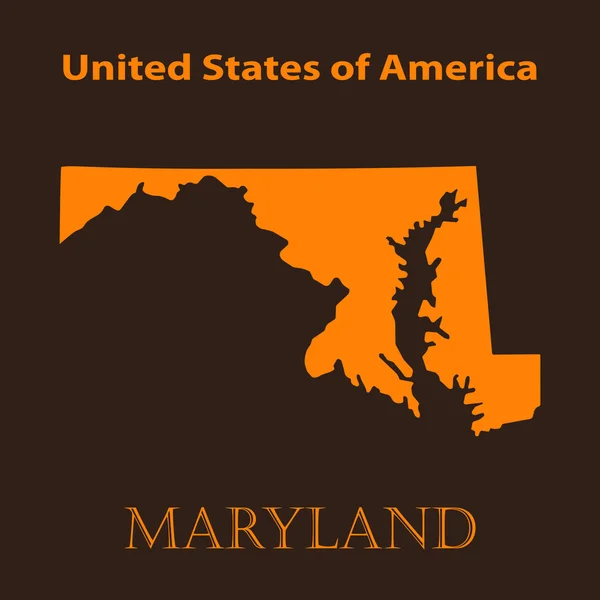 Carte orange du Maryland - illustration vectorielle . — Image vectorielle