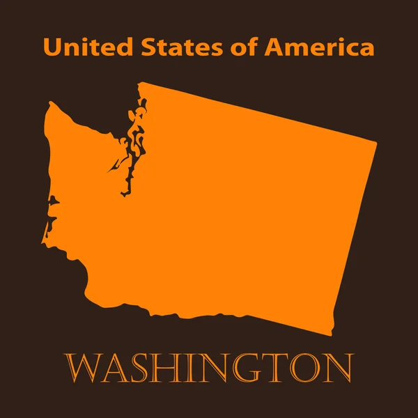 Orange Washington map - vector illustration. — Stock Vector