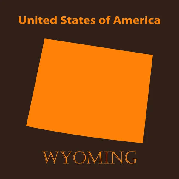 Orange Wyoming map - vector illustration. — Stock Vector