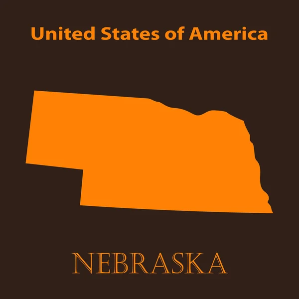 Orange Nebraska mapa - ilustración vectorial . — Vector de stock