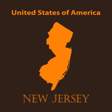 Orange New Jersey Haritası - vektörel çizim.