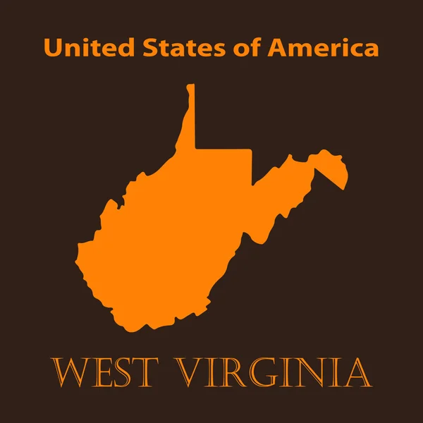 Orange West Virginia karta - vektor illustration. — Stock vektor