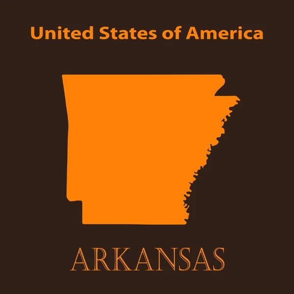 Orangefarbene Arkansas-Karte - Vektorillustration. — Stockvektor