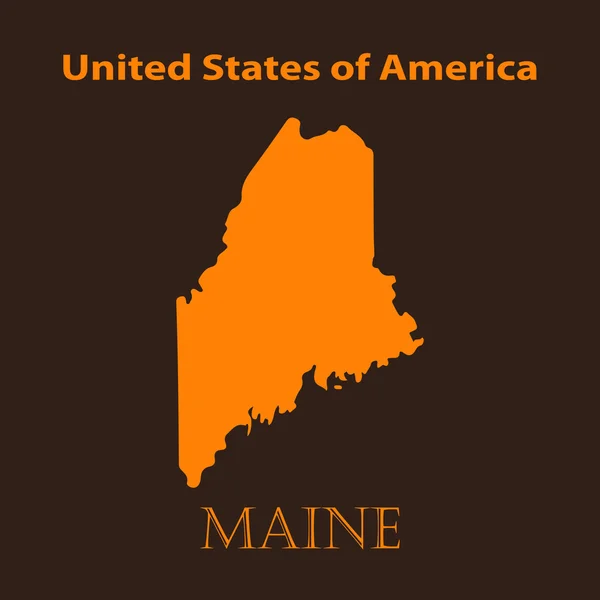 Orange Maine karta - vektor illustration. — Stock vektor