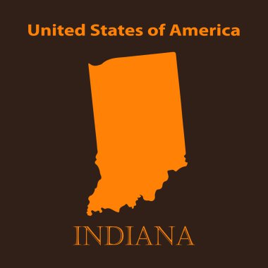 Turuncu Indiana harita - vektör çizim.