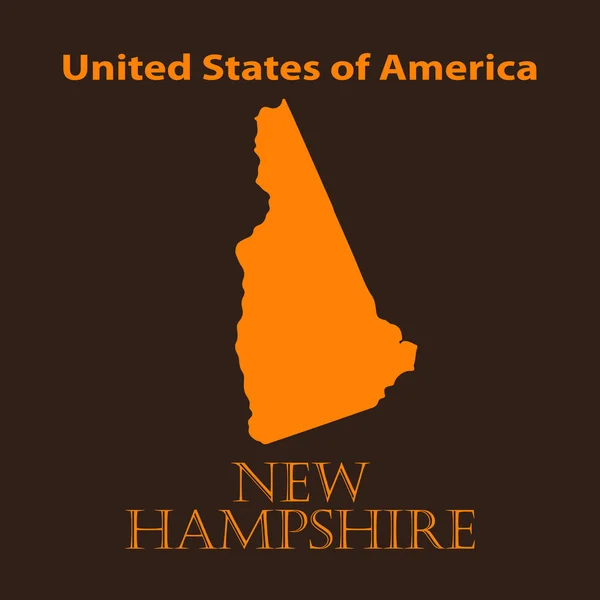 Orange New Hampshire karta - vektor illustration. — Stock vektor
