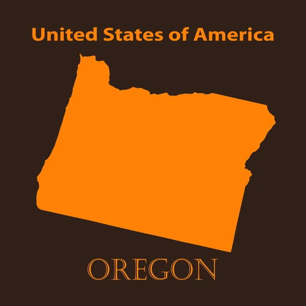 Orange Oregon map - vector illustration. — Stock Vector