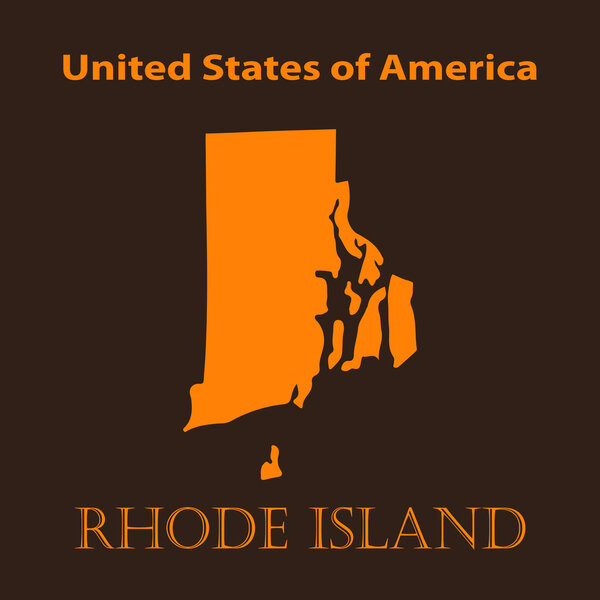 Orange Rhode Island map - vector illustration.